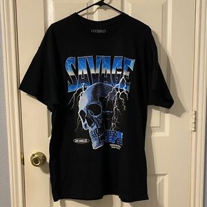 Hybrid & Company Black and Blue Graphic Tee